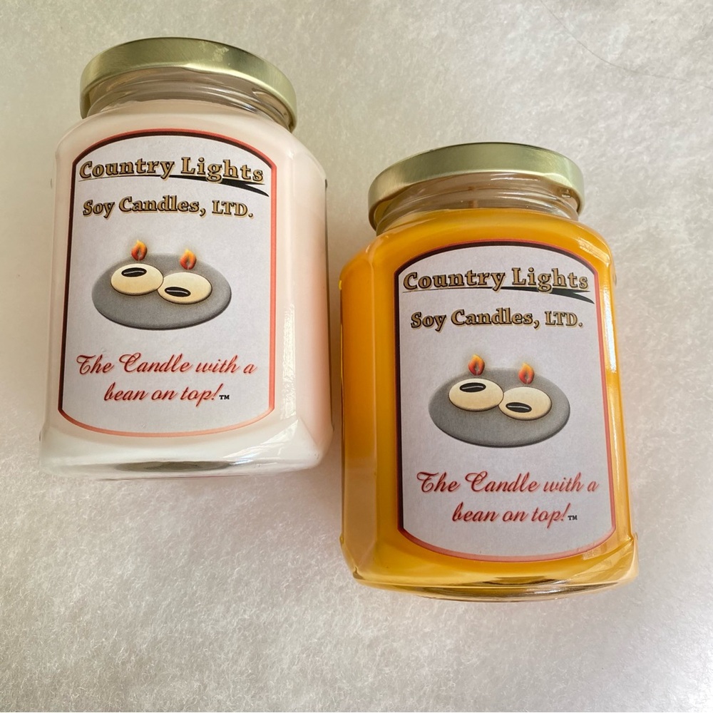 2 New Soy Candles Large Jars 12oz Made in USA Natural